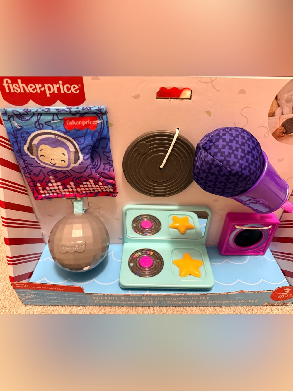 Fisher-Price Purple & Blue Kids DJ Microphone Playset NEW